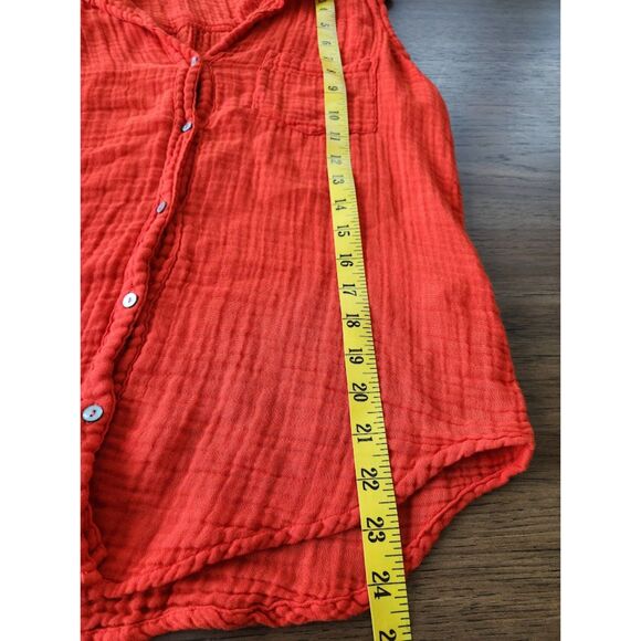 Michael Stars monique button-up sleeveless shirt - black‎ | Size XS - Picture 6 of 7